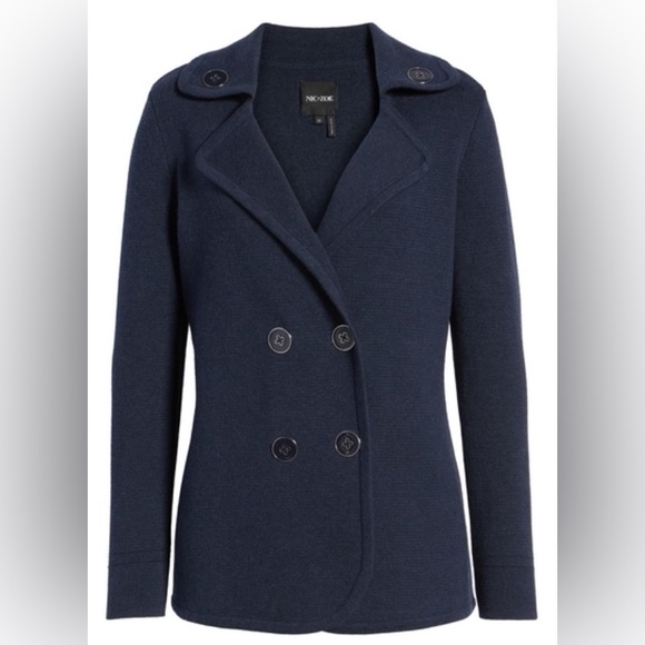 NIC + ZOE Polished Peacoat Navy Jacket, Size XS - Picture 14 of 14